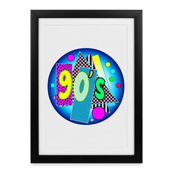 90's Years - Decade Nineties - 90s - 90 - Framed poster (27 × 37 cm) - black - Front