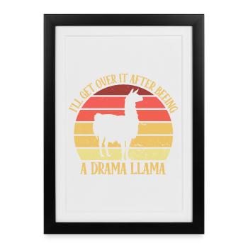Drame Llama Je m’en remettrai Aufmerksam Machen - Affiche encadrée (27 × 37 cm) - noir - Devant