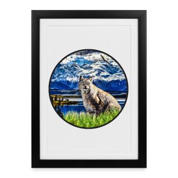 Lynx Wildcat Liberté - Affiche encadrée (27 × 37 cm) - noir - Devant