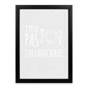 Choucroute humour - Affiche encadrée (27 × 37 cm) - noir - Devant