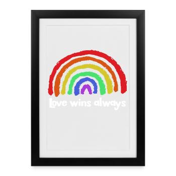 Déclaration d’amour Paix Arc-en-ciel Liberté - Affiche encadrée (27 × 37 cm) - noir - Devant