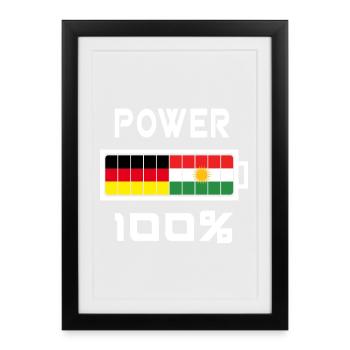 L’Allemagne et le Kurdistan Power 100% - Affiche encadrée (27 × 37 cm) - noir - Devant