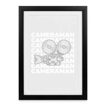 Old school cinematographer - Framed poster (27 × 37 cm) - black - Front