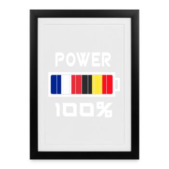 La Belgique et la France alimentent 100% - Affiche encadrée (27 × 37 cm) - noir - Devant
