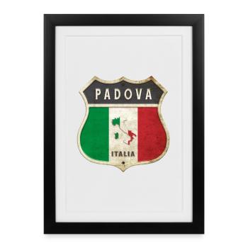 Padua Italy Coat of Arms Flags Design - Framed poster (27 × 37 cm) - black - Front