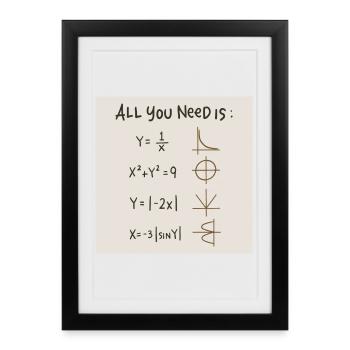 Tout ce dont vous avez besoin, c’est des maths - Affiche encadrée (27 × 37 cm) - noir - Devant