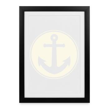 Capitaine d’ancre Voile Marin - Affiche encadrée (27 × 37 cm) - noir - Devant