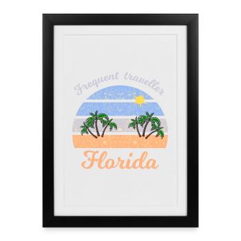 Vacances en Floride - Affiche encadrée (27 × 37 cm) - noir - Devant