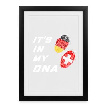 Dans mon ADN l’Allemagne et la Suisse - Affiche encadrée (27 × 37 cm) - noir - Devant