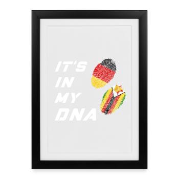 Dans mon ADN l’Allemagne et le Zimbabwe - Affiche encadrée (27 × 37 cm) - noir - Devant