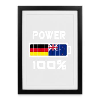Allemagne et Nouvelle-Zélande Power 100% - Affiche encadrée (27 × 37 cm) - noir - Devant