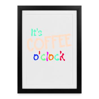 Obtenez de joyeux Coffee Statement Coffee Lovers - Affiche encadrée (27 × 37 cm) - noir - Devant