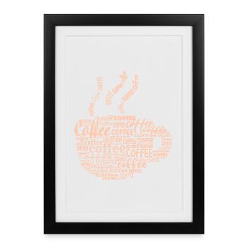 Amateurs de café Dicton café buveur de café - Affiche encadrée (27 × 37 cm) - noir - Devant