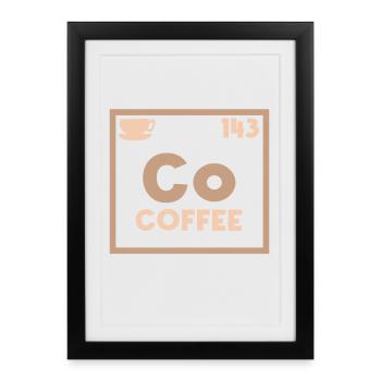 Café à la caféine Disant Tasse de café Amateurs de café - Affiche encadrée (27 × 37 cm) - noir - Devant