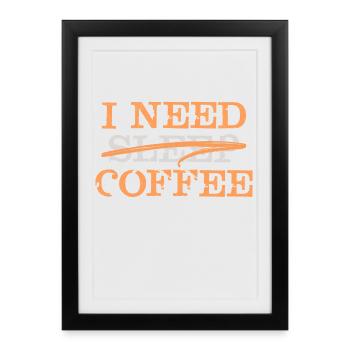 Déclaration des amateurs de café Koffee Coffee Fatigue - Affiche encadrée (27 × 37 cm) - noir - Devant