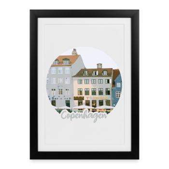 Copenhagen Harbour Flair Townhouses - Framed poster (27 × 37 cm) - black - Front
