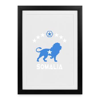 Somalia Lion Design - Framed poster (27 × 37 cm) - black - Front