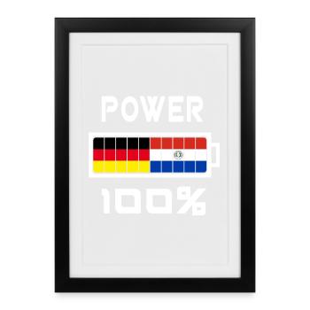 Allemagne et Paraguay Power 100% - Affiche encadrée (27 × 37 cm) - noir - Devant