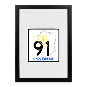 Essonne 91 - Affiche encadrée (27 × 37 cm) - noir - Devant