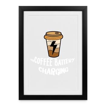 Coffee Drinking Statement Coffee Lovers Breakfast - Framed poster (27 × 37 cm) - black - Front