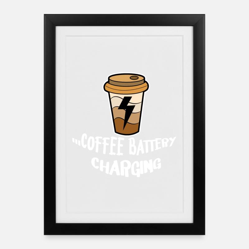 Coffee Drinking Statement Coffee Lovers Breakfast - Framed poster (27 × 37 cm) - black