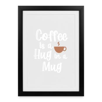 Caféine Café Déclaration Tasse de café Buveur de café - Affiche encadrée (27 × 37 cm) - noir - Devant