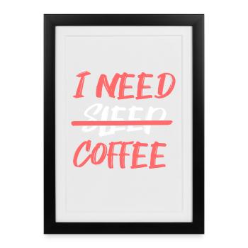 Fatigue Coffee Lovers Statement Coffee Drinking - Framed poster (27 × 37 cm) - black - Front