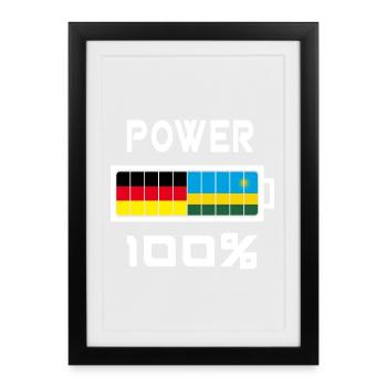 L’Allemagne et le Rwanda Power 100% - Affiche encadrée (27 × 37 cm) - noir - Devant