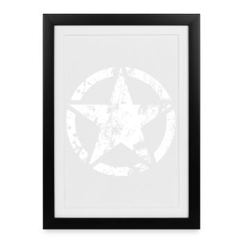 Étoile circulaire altérée - Affiche encadrée (27 × 37 cm) - noir - Devant