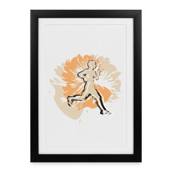 Coureur élégant toujours une longueur d’avance - Affiche encadrée (27 × 37 cm) - noir - Devant