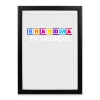 Oma Humorvoll Ruhestan Statement Großmutter - Gerahmtes Poster (27 × 37 cm) - Schwarz - Vorne