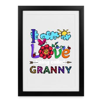 Déclaration cool Grand-mère aînée Grand-mère Superoma - Affiche encadrée (27 × 37 cm) - noir - Devant