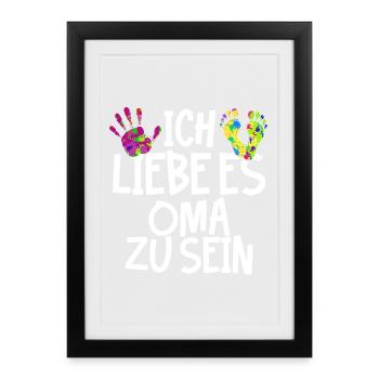 Oma Ruhestan Großmutter Seniorin Statement - Gerahmtes Poster (27 × 37 cm) - Schwarz - Vorne