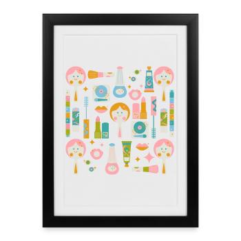 disco make up revival - Framed poster (27 × 37 cm) - black - Front