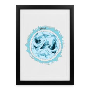 Conception de tourbillon d’eau orageuse - Affiche encadrée (27 × 37 cm) - noir - Devant