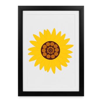 Fleur, Jaune, Fleur Jaune, Fleurs, Tournesol, Fleur - Affiche encadrée (27 × 37 cm) - noir - Devant
