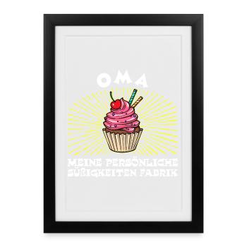 Humorvoll Oma Statement Großmutter Enkelkind - Gerahmtes Poster (27 × 37 cm) - Schwarz - Vorne