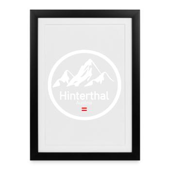 Hinterthal Alpenlogo Kreis - Gerahmtes Poster (27 × 37 cm) - Schwarz - Vorne