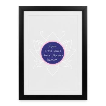 Salle de Yoga Fleur Fleur - Affiche encadrée (27 × 37 cm) - noir - Devant
