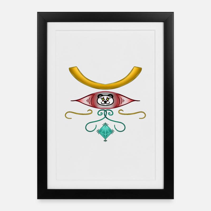 l'oeil du panda ! By Pousse2Bambou ! - Affiche encadrée (27 × 37 cm) - noir