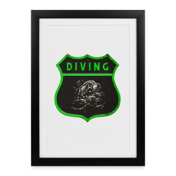 Motif Diver Crest - Affiche encadrée (27 × 37 cm) - noir - Devant