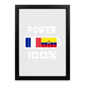 Ecuador and France feed 100% - Framed poster (27 × 37 cm) - black - Front