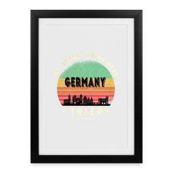 Trier Skyline Design - Framed poster (27 × 37 cm) - black - Front