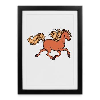Gallop Horse Love Icelandic Horses Horse Fool Horses - Framed poster (27 × 37 cm) - black - Front