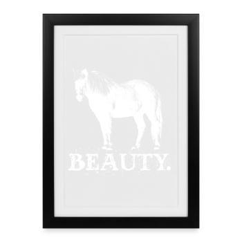 Chevaux islandais Arabe Islandais Dicton Chevaux - Affiche encadrée (27 × 37 cm) - noir - Devant