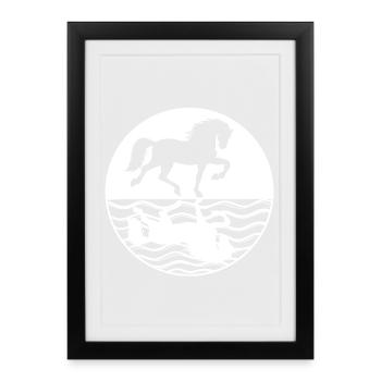 Horse Fool Icelandic Horses Gallop Horse Love - Framed poster (27 × 37 cm) - black - Front