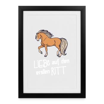Horses Riding Horse Love Statement Icelandic Horses - Framed poster (27 × 37 cm) - black - Front