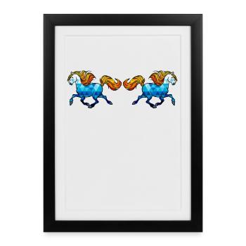 Icelandic Horses Horses Gallop Horse love Horse fan - Framed poster (27 × 37 cm) - black - Front
