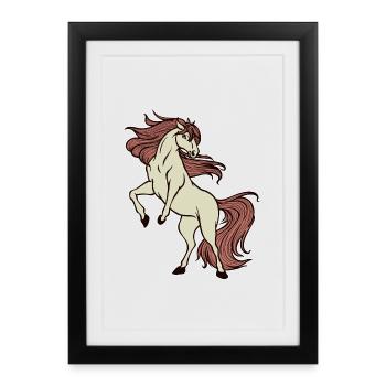 Trot Horses Gallop Icelandic Horses Riding Horse Fan - Framed poster (27 × 37 cm) - black - Front