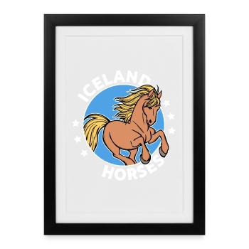Icelandic Horses Icelandic Ponies Pony Statement Horses - Framed poster (27 × 37 cm) - black - Front